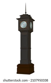 Small architectural form. Outdoor city clock, vector