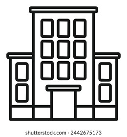 Small area building icon outline vector. Real estate company. Home apartment