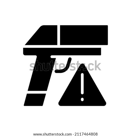 Small arms smuggling black glyph icon. Weapon trafficking. Ammunition contraband. Guns and pistols illicit international trade. Silhouette symbol on white space. Vector isolated illustration