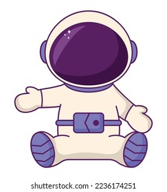 small astronaut illustration over white