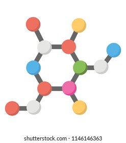 Small atoms in a random position scattered around describing the concept of molecules 