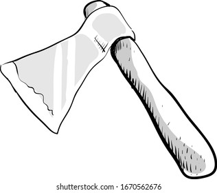 Kleine Axt, Illustration, Vektorillustration auf weißem Hintergrund.