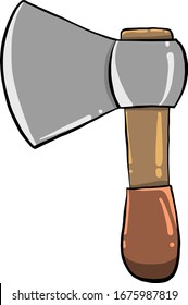 Pequeño hacha, ilustración, vector sobre fondo blanco.