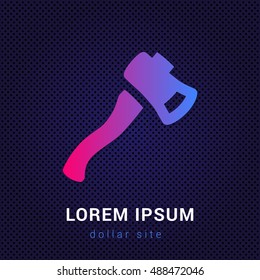 Small Axe Blue & Red colorful gradient attractive bright material Icon / Logo Design