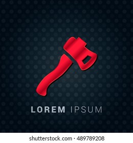 Small Axe Red chromium precious metallic 3D Icon / Logo Design