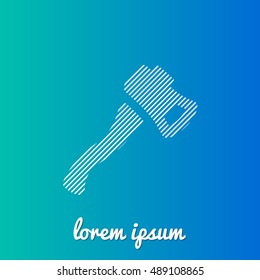 Small Axe White stroke fill with blue & green gradient background Icon / Logo Design