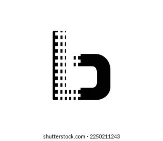 Diseño del logotipo de la letra pequeña B Diseño de la letra negra simple Ilustración del concepto