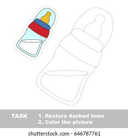 Small Baby Bottle. Dot to dot educational game for kids.