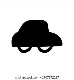 A small baby car in black. Isolate on a white background.