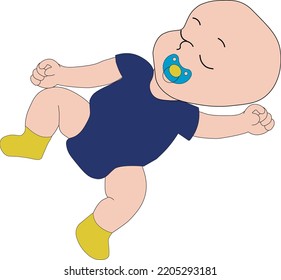 small Baby kid sleeping yellowblue