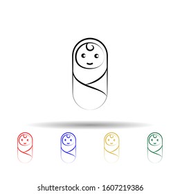 Small baby multi color style icon. Simple thin line, outline vector of maternity icons for ui and ux, website or mobile application