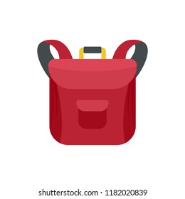 Small backpack icon. Flat illustration of small backpack vector icon for web design