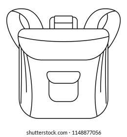 Small backpack icon. Outline small backpack vector icon for web design isolated on white background