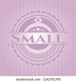 Small badge with pink background