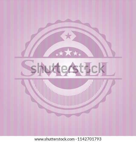 Small badge with pink background