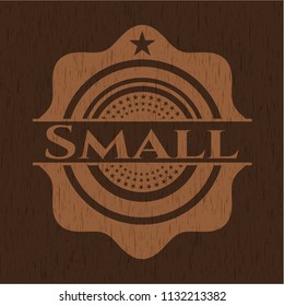 Small badge with wood background