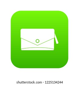 Small bag icon digital green for any design isolated on white vector illustration