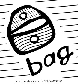 Small bag with stripes. Black graphics