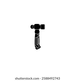 Small Ball Peen Hammer black fill icon vector illustration. Modern hand tool in trendy style. Editable graphic resources for many purposes.