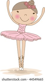 Small ballerina. Vector illustration.