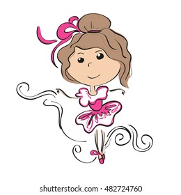 Small ballerina. Vector illustration.