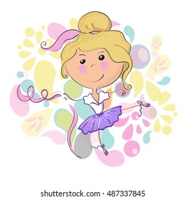 Small ballerina. Vector illustration.
