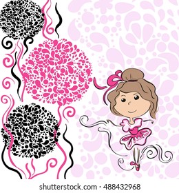 Small ballerina. Vector illustration