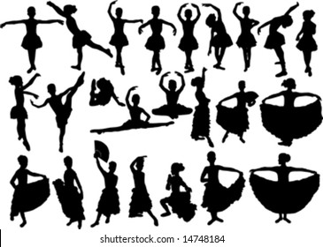 small ballet dancer black silhouette