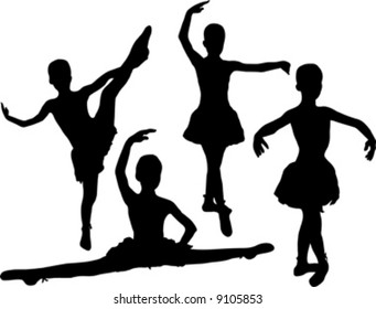 small  ballet dancer black silhouette