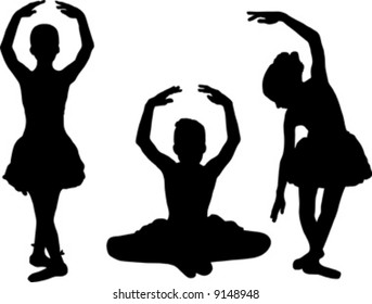 small ballet dancer black silhouette