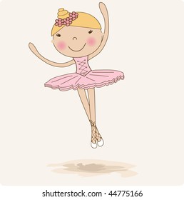 Small ballet dancer. Vector illustration.