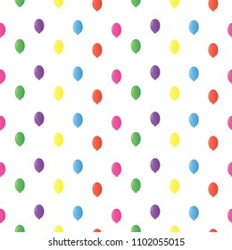Small balloons seamless pattern on white background
