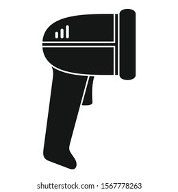 Small barcode scanner icon. Simple illustration of small barcode scanner vector icon for web design isolated on white background