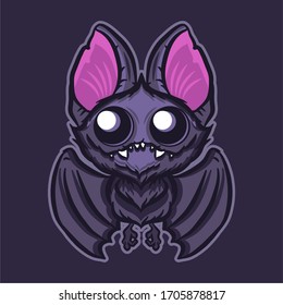 Small bat with big shiny eyes. Flat bat