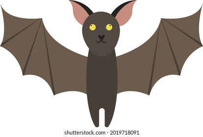 Small bat, illustration, vector on a white background