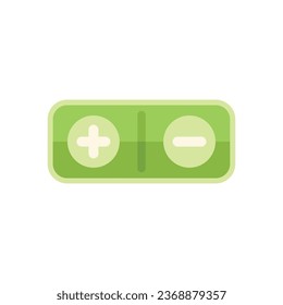 Small battery icon flat vector. Button interface. Email contact isolated