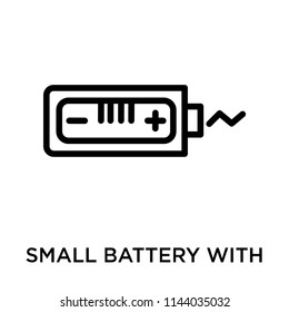 Small battery with medium charge icon vector isolated on white background for your web and mobile app design, Small battery with medium charge logo concept