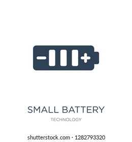 small battery with medium charge icon vector on white background, small battery with medium charge trendy filled icons from Technology collection, small battery with medium charge vector illustration