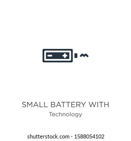 Small battery with medium charge icon vector. Trendy flat small battery with medium charge icon from technology collection isolated on white background. Vector illustration can be used for web and 