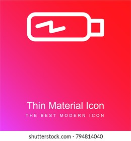 Small battery with medium charge red and pink gradient material white icon minimal design