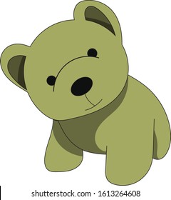 Small bears are drawn with large pixels. vector illustration