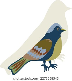 A small beautiful bird. Vector file for designs.