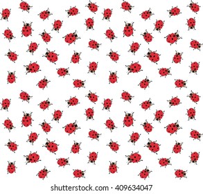 Small beautiful red ladybugs insects pleasant spring