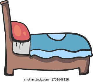 Small bed , illustration, vector on white background