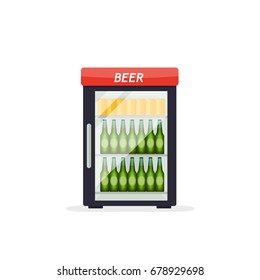 small beer fridge. Vector illustration isolated on white background