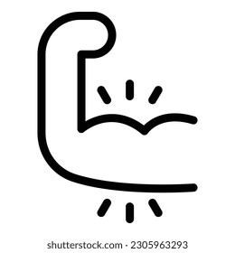Small bicep icon outline vector. Muscle arm. Strong power