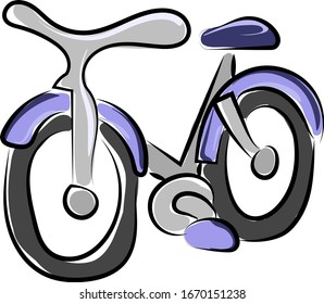 Small bicycle, illustration, vector on white background.