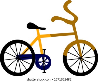 Small bicycle, illustration, vector on white background.