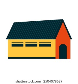 Small and big flat cartoon houses. Isolated and Cute bright children illustration