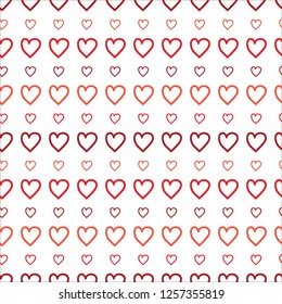 Small and big Hearts seamless pattern on White background